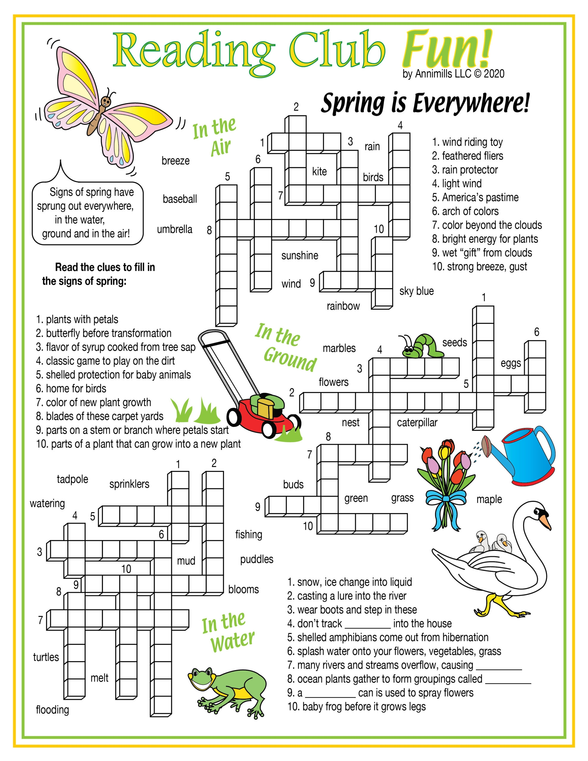 Printable Spring Crossword Puzzle