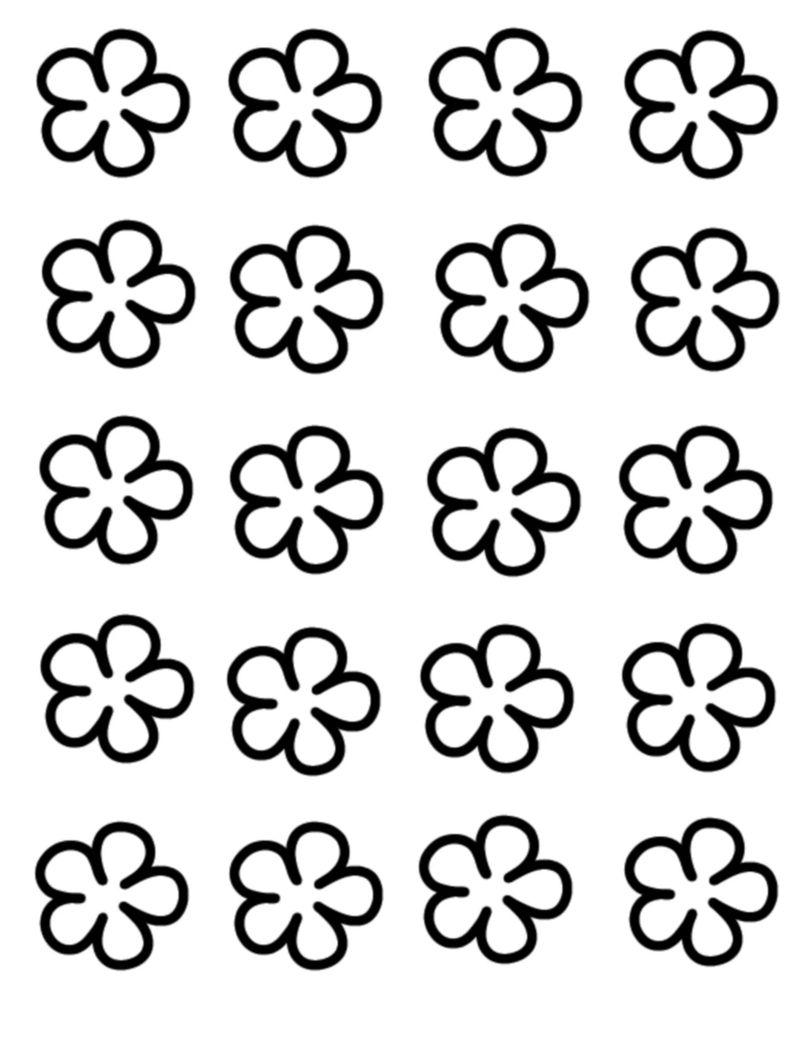Simple Small Flowers Coloring Page JPEG Image Printable Black And 