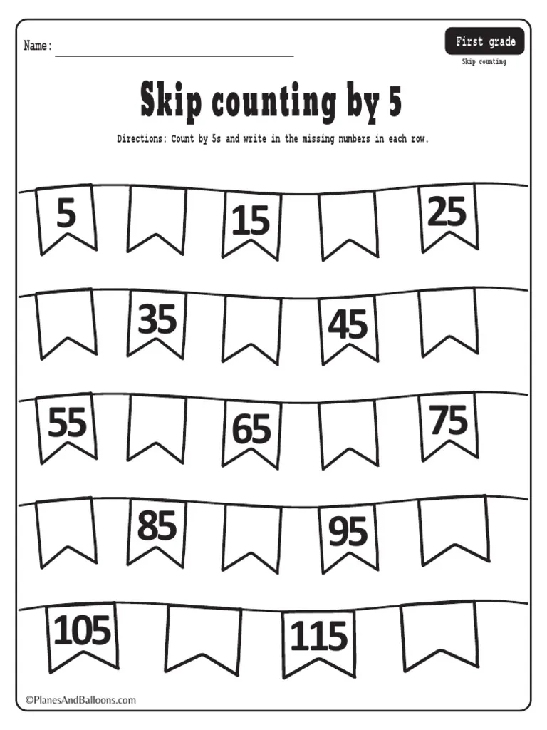 Skip Counting By 5 Free Printable Worksheets