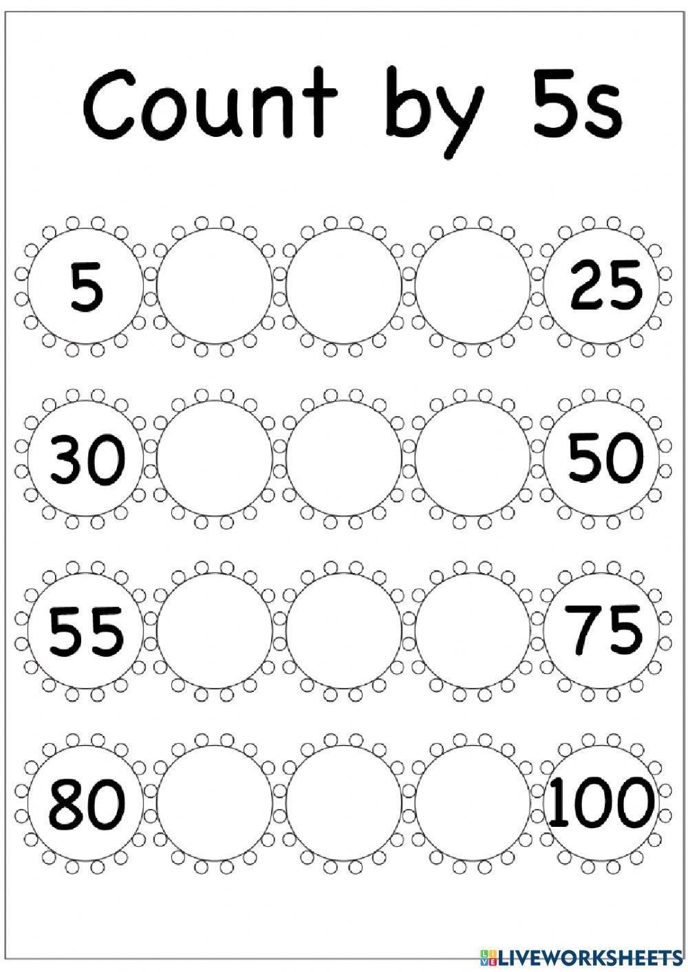 Skip Counting By 5s Interactive Worksheet Live Worksheets 
