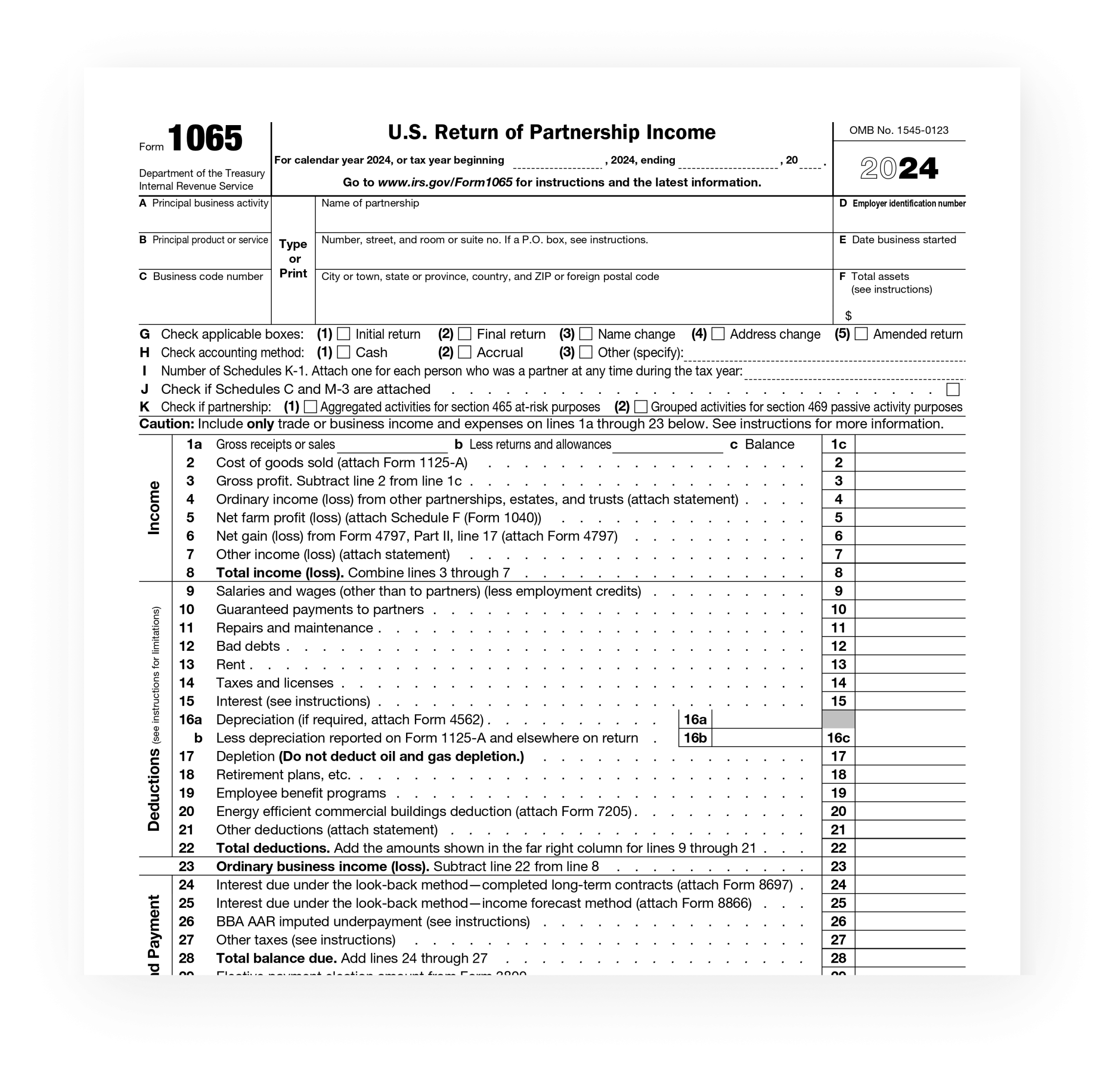 Irs Form 1065 K-1 2024