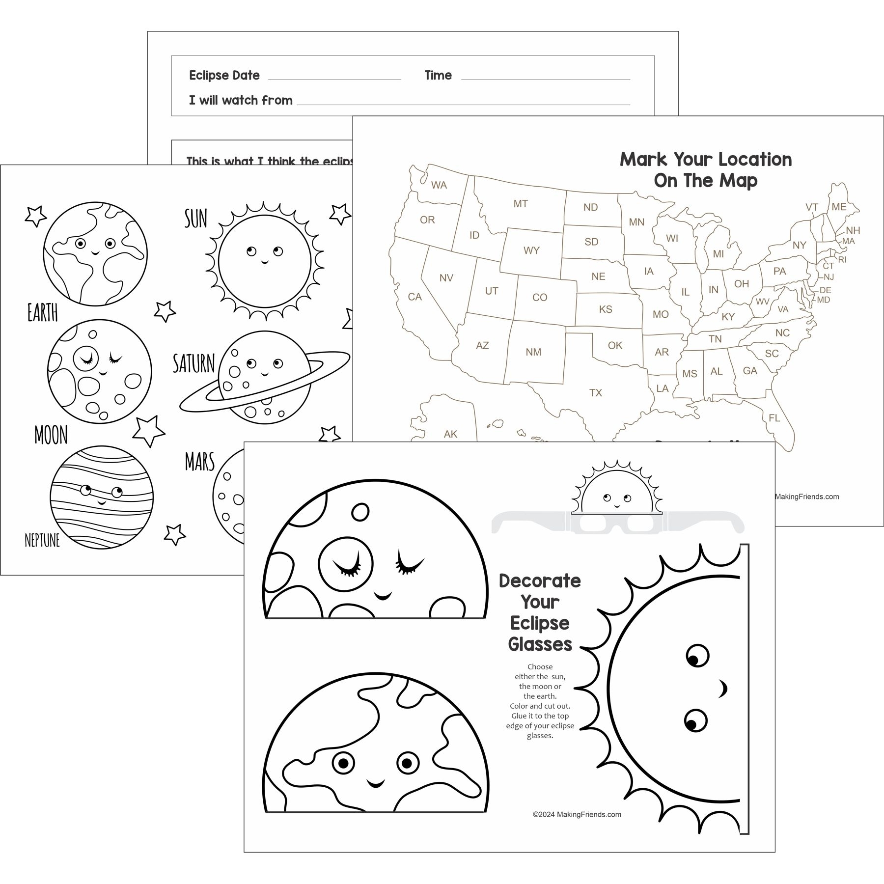 Solar Eclipse Worksheet Printable Free