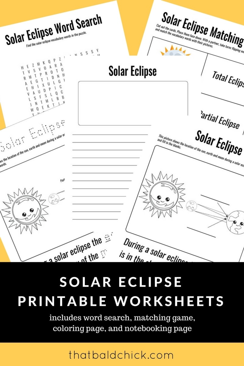 Solar Eclipse Printable Worksheets That Bald Chick Worksheets 