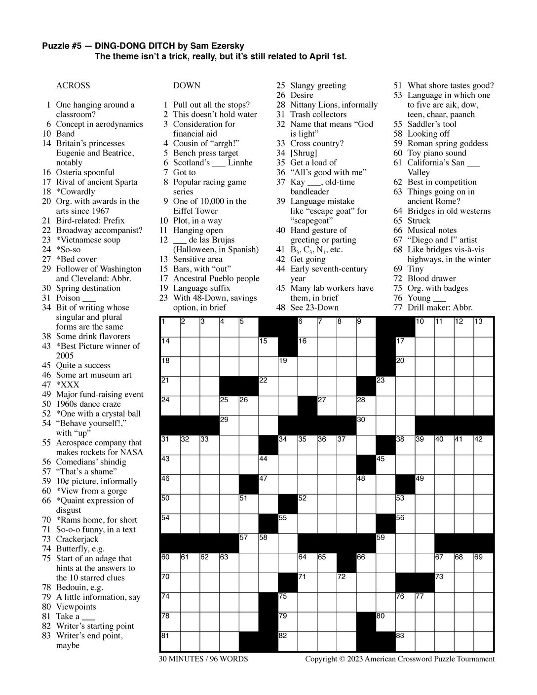 Printable Nytimes Crossword Puzzles For Teenagers