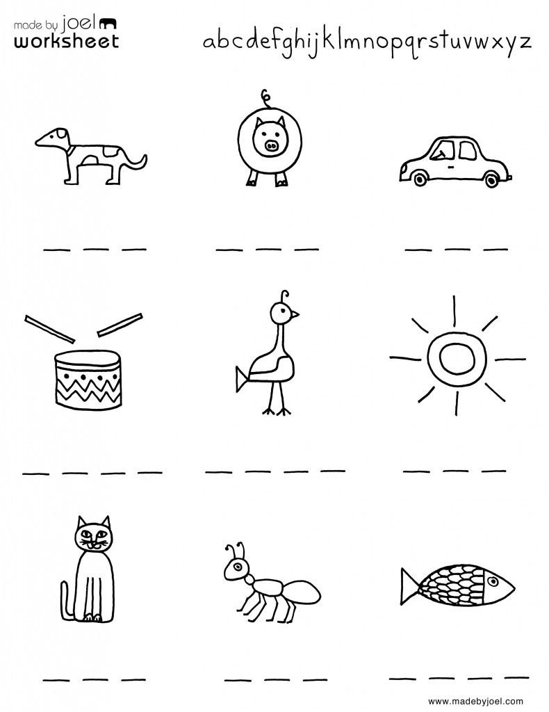 Pre K Spelling Worksheets Printable