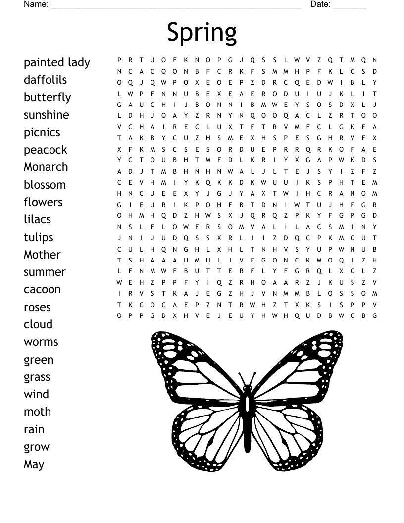 Free Printable Spring Word Puzzles