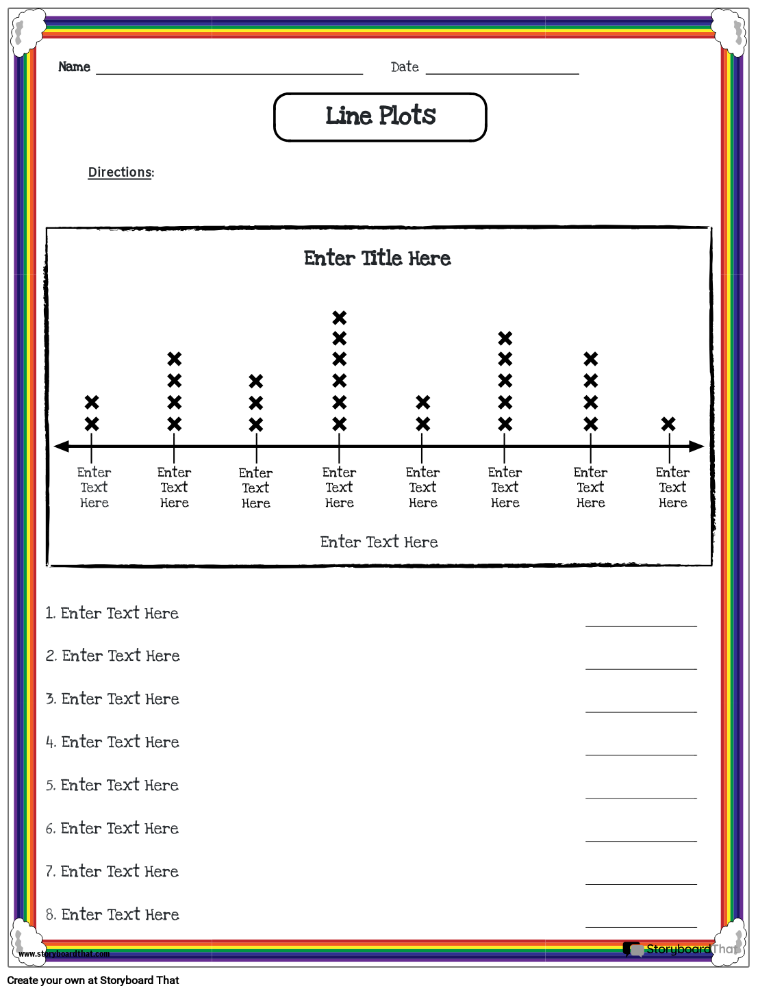 Storyboard That Free Line Plot Worksheets For Teachers