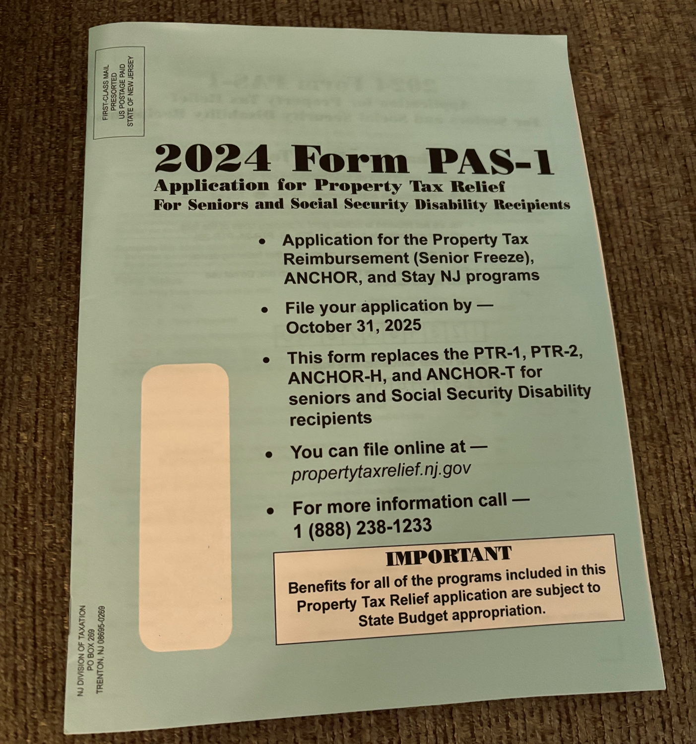 Streamlined Tax Relief Form Still Available For New Jersey Seniors 