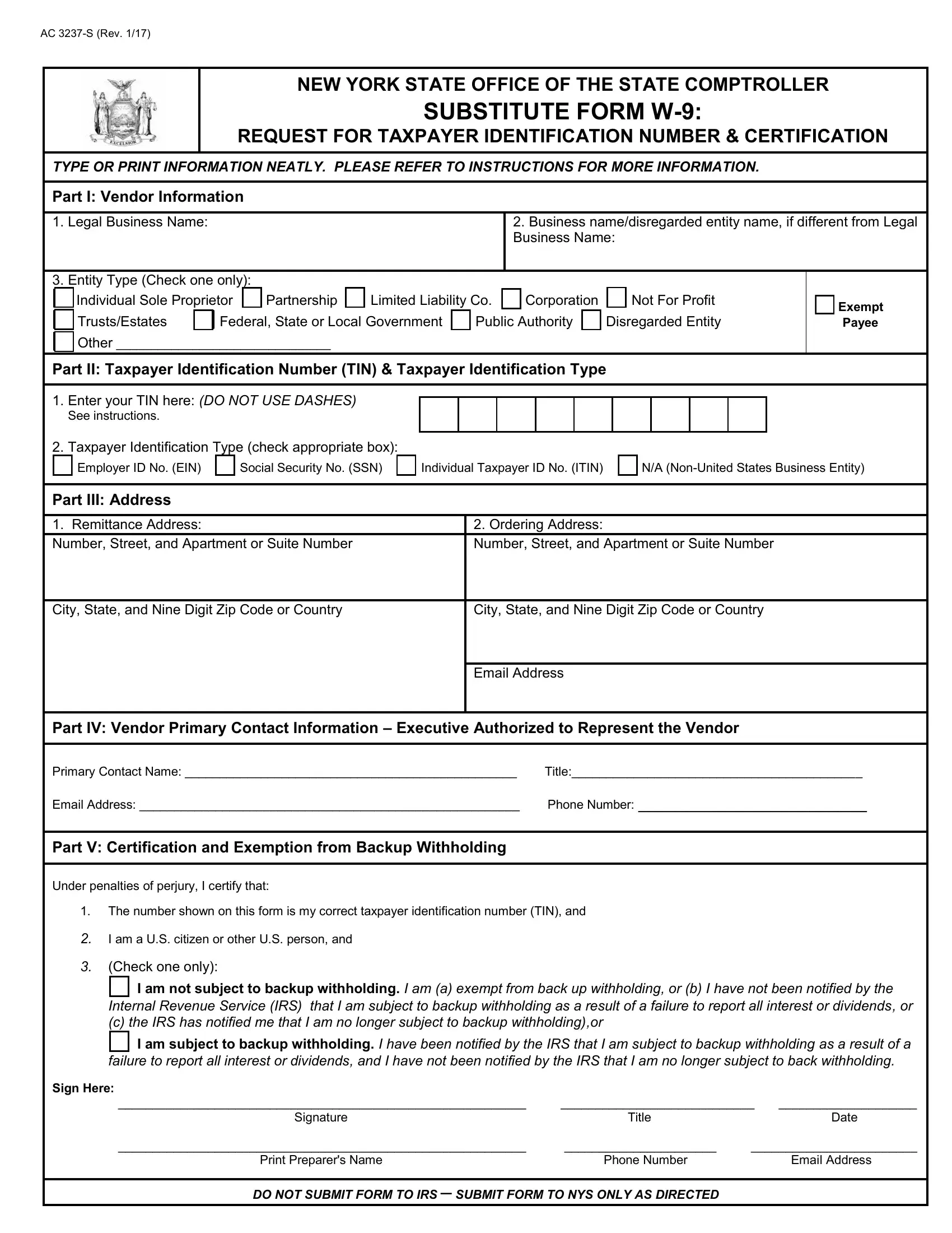 W9 Form 2025 Gov