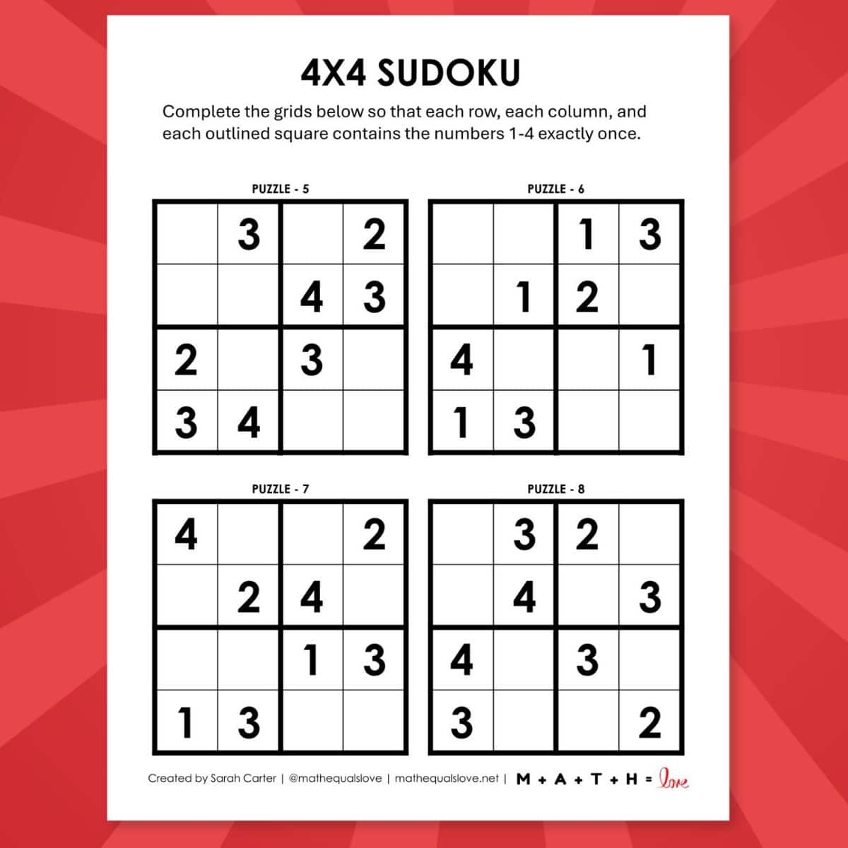 Printable Sudoku Puzzles Free Online