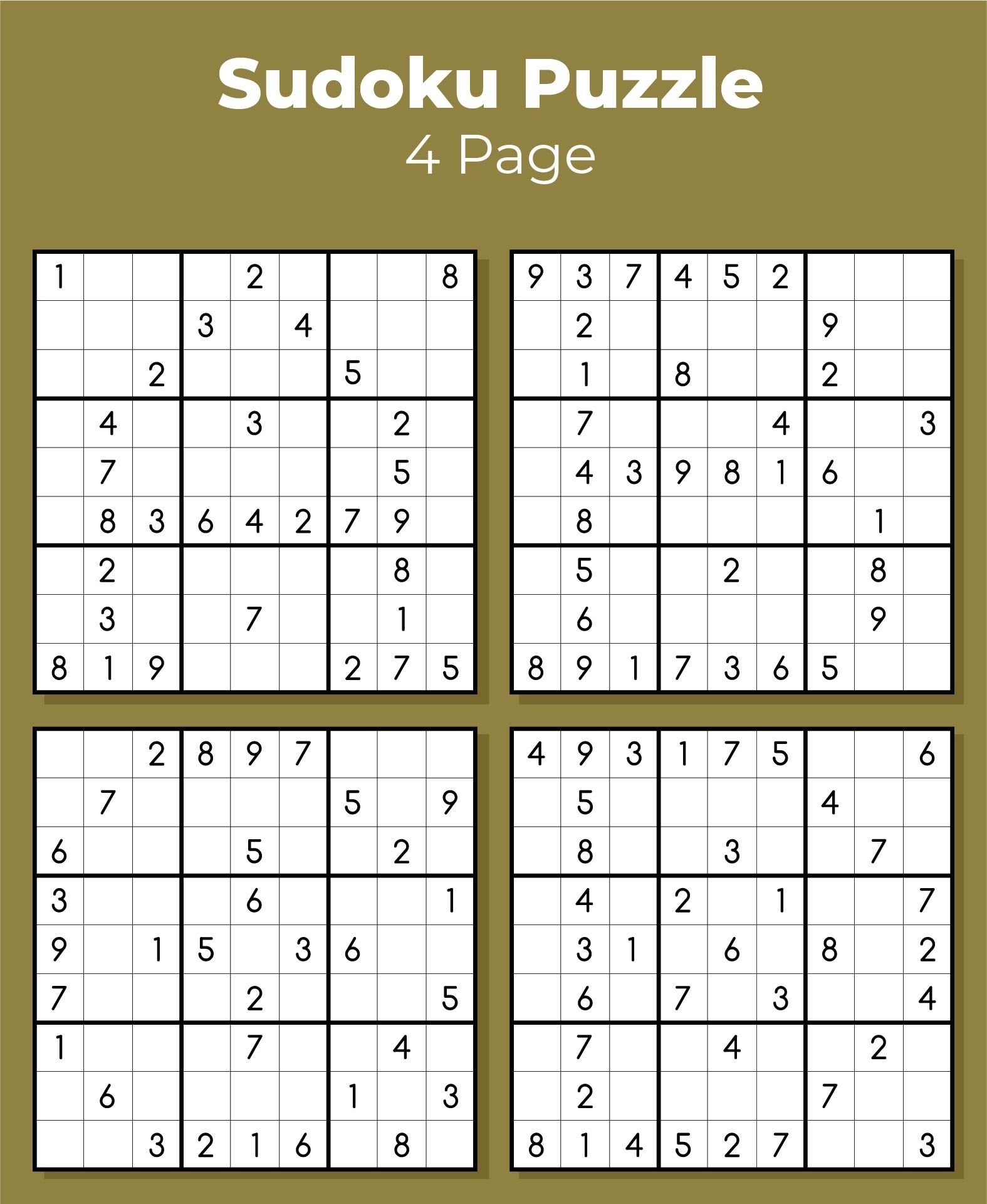 Sudoku Puzzles To Print 10 Free PDF Printables Printablee 