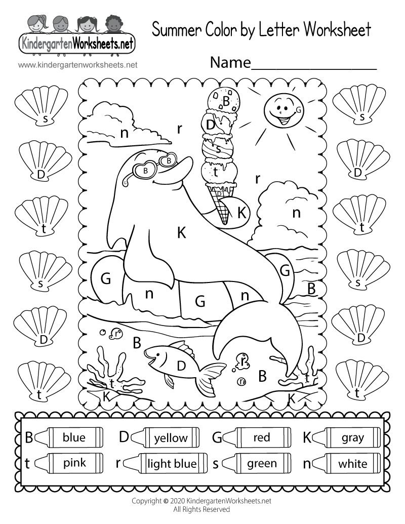 Summer Color By Letter Worksheet Free Printable Digital amp PDF