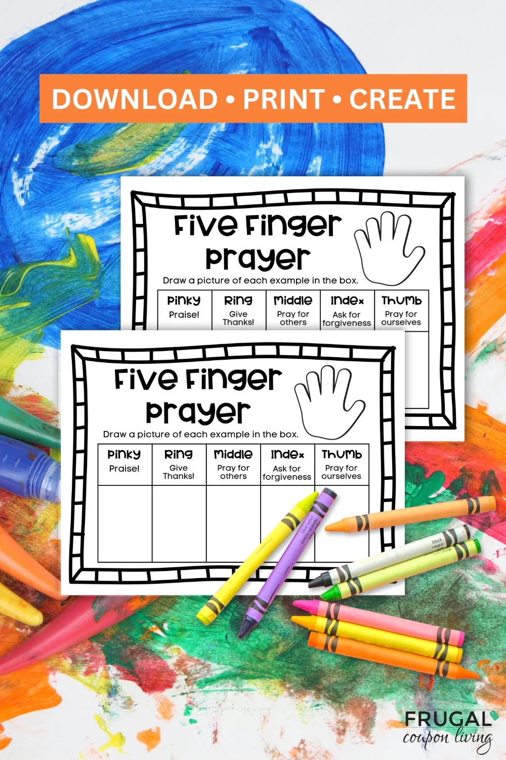 Five Finger Prayer Printable For Children
