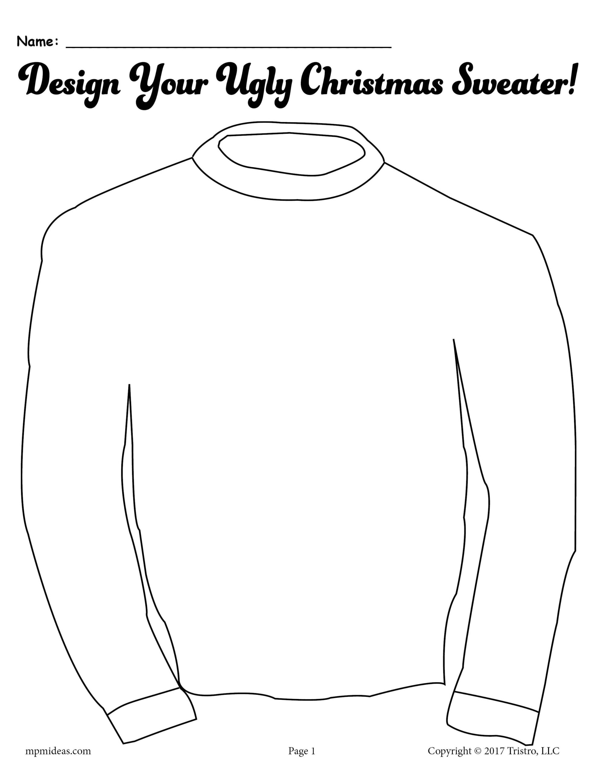 Sweater Template Printable Shop On Pinterest