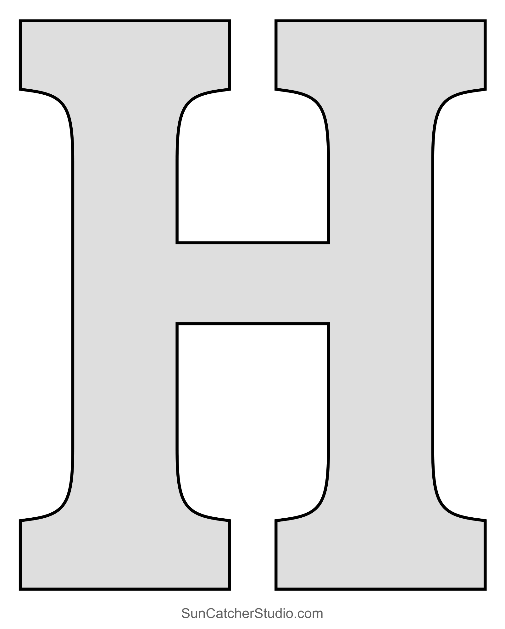 Tall Block Serif Printable Letter Stencils Numbers And Alphabet 