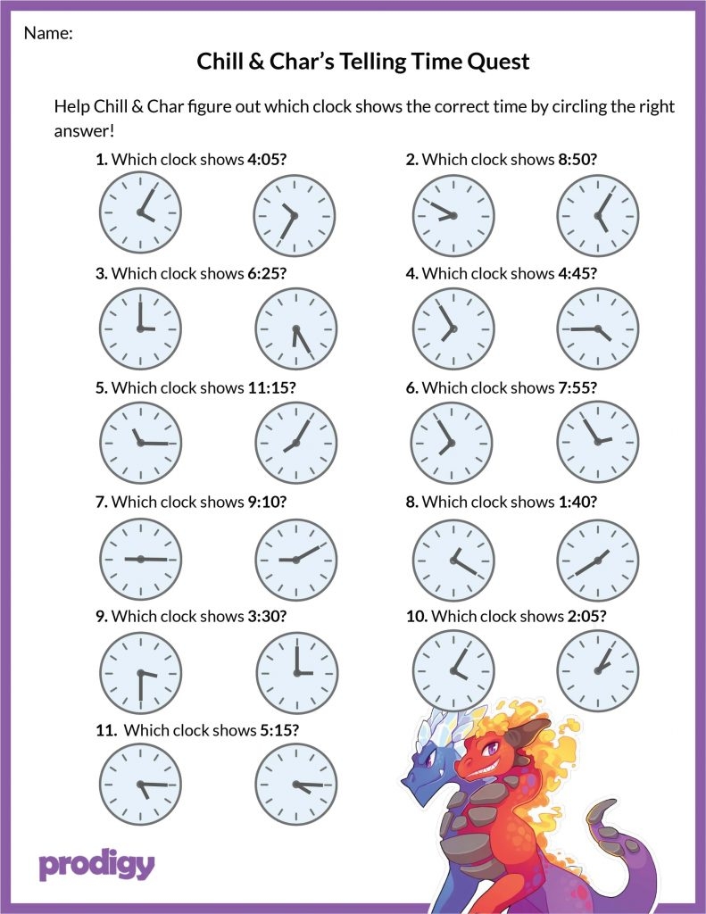 Printable Clock Worksheets For 3rd Grade