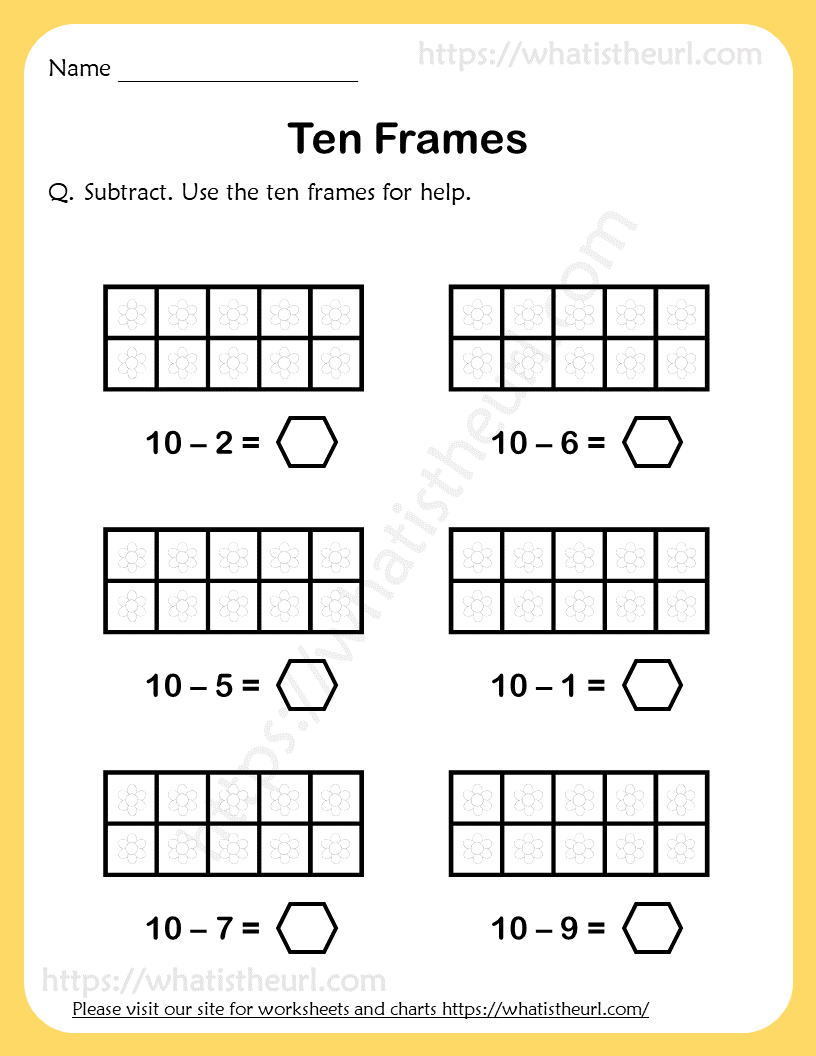 Ten Frames Subtraction Worksheets Your Home Teacher Worksheets 