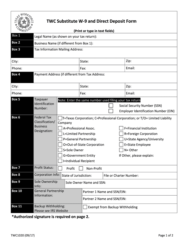 Texas W9 Form Fill Out amp Sign Online DocHub