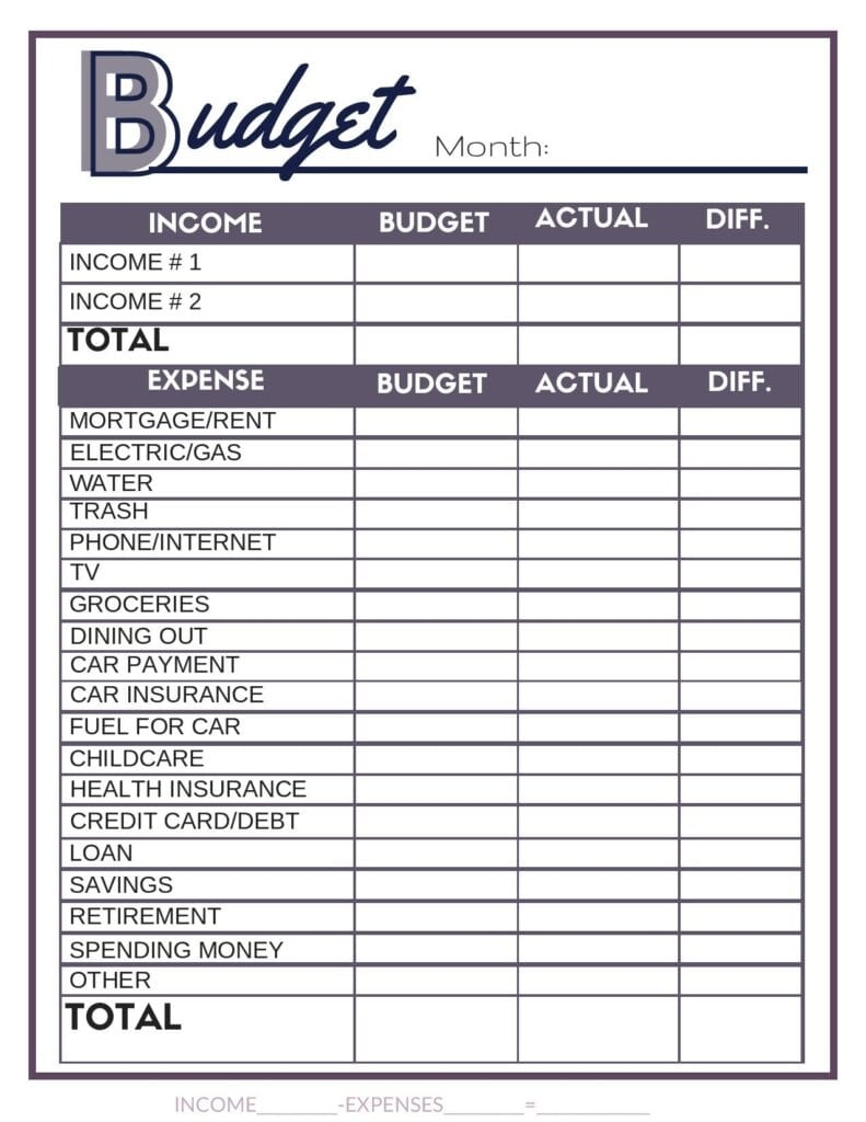 The 6 Best Free Printable Budget Worksheets On The Internet 