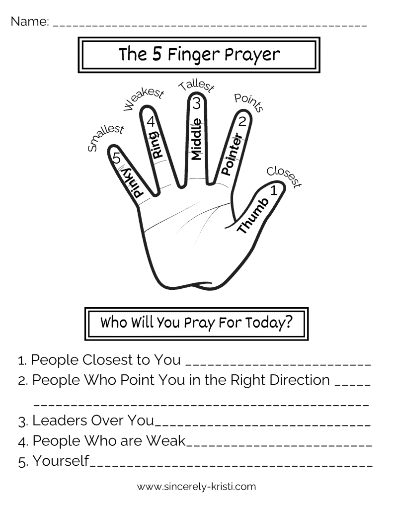 The Five Finger Prayer Method Free Printables Included 