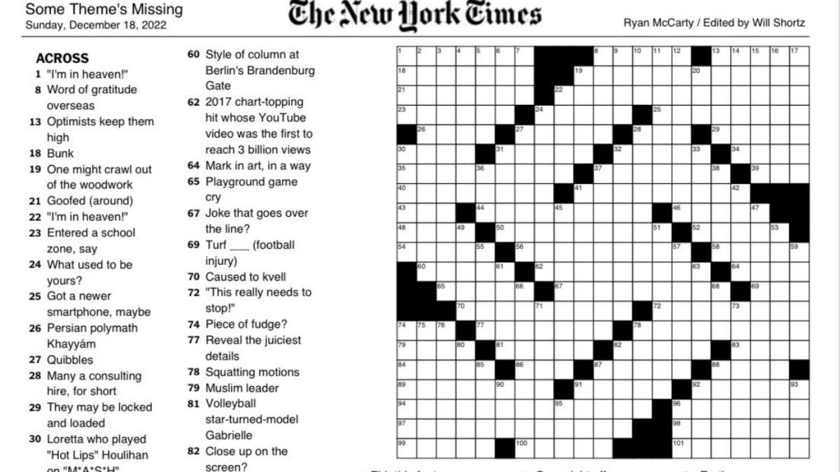 Nyt Crossword Printable Sunday