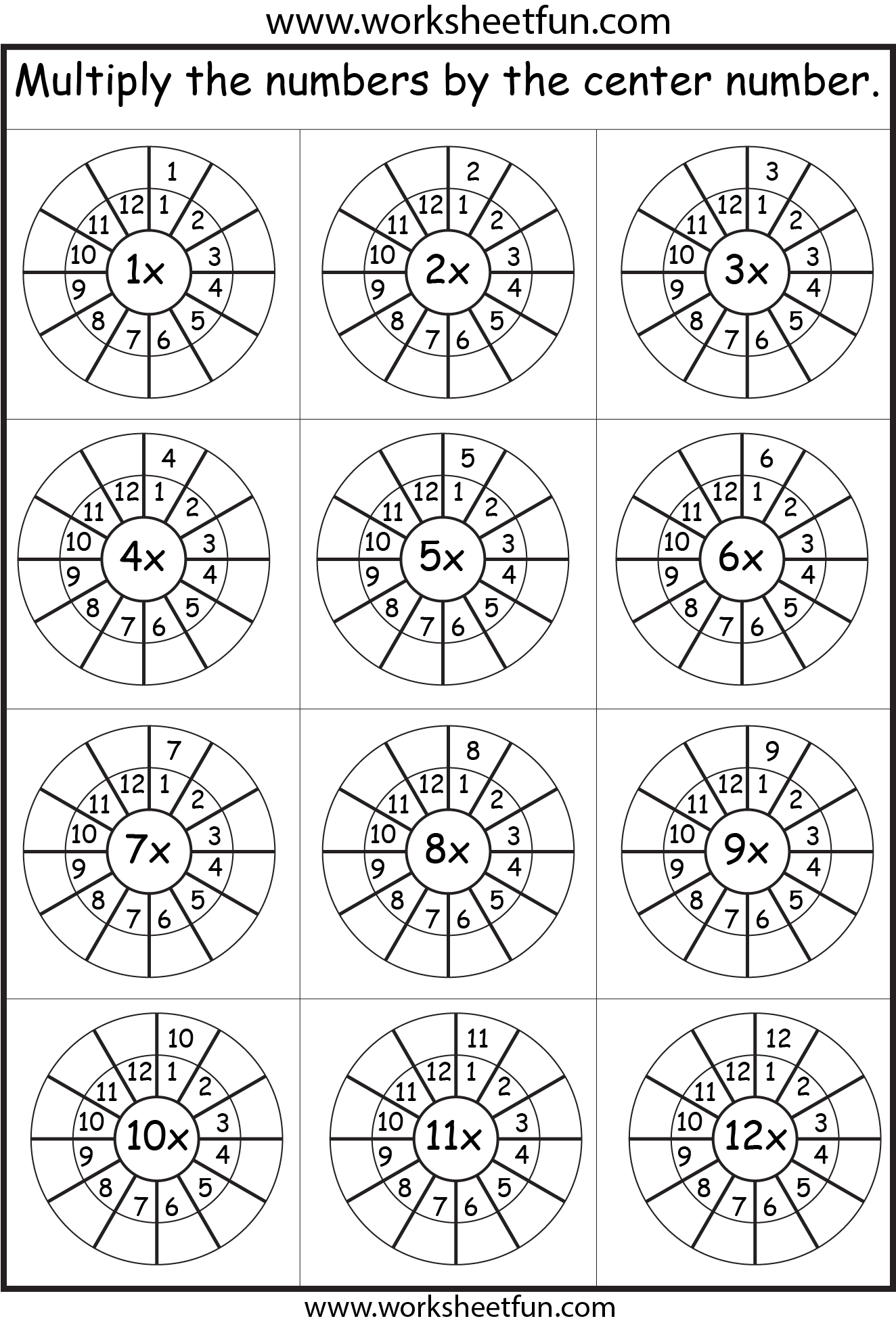 Times Table 2 12 Worksheets 1 2 3 4 5 6 7 8 9 10 11 