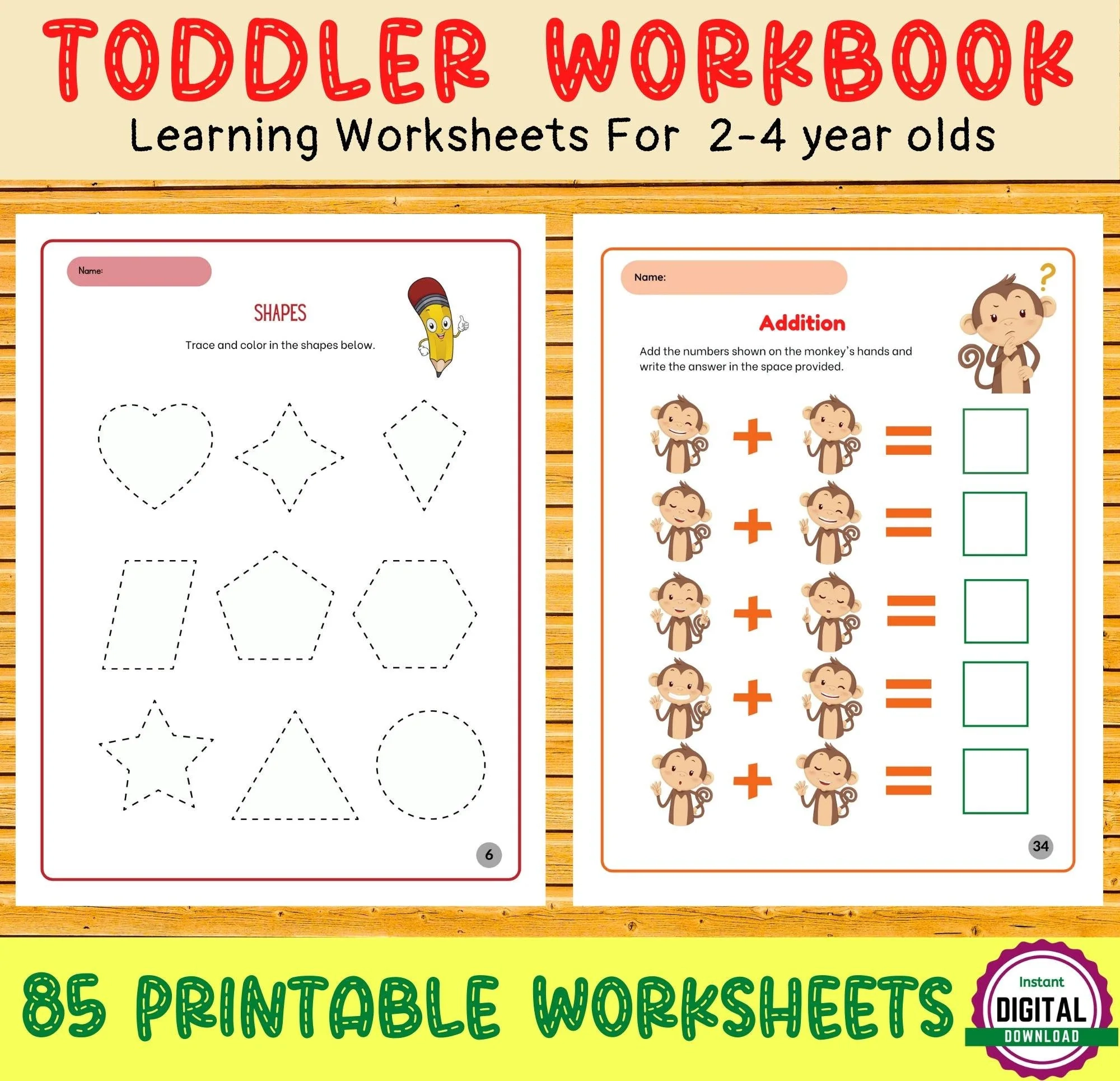 Printable Worksheets For 2 Year Olds