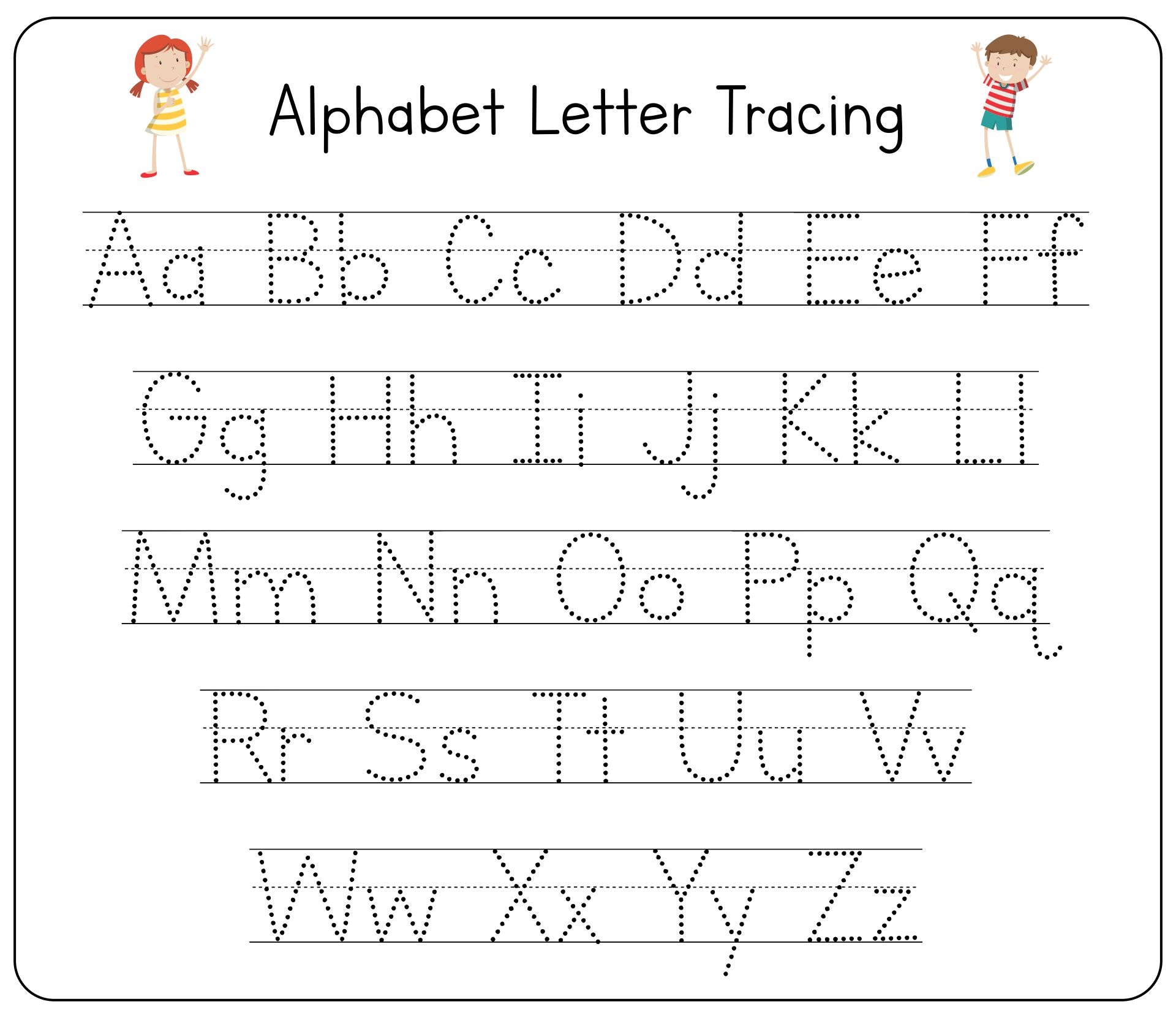 Tracing Alphabet Letters Worksheets For Kids Ready To Print 