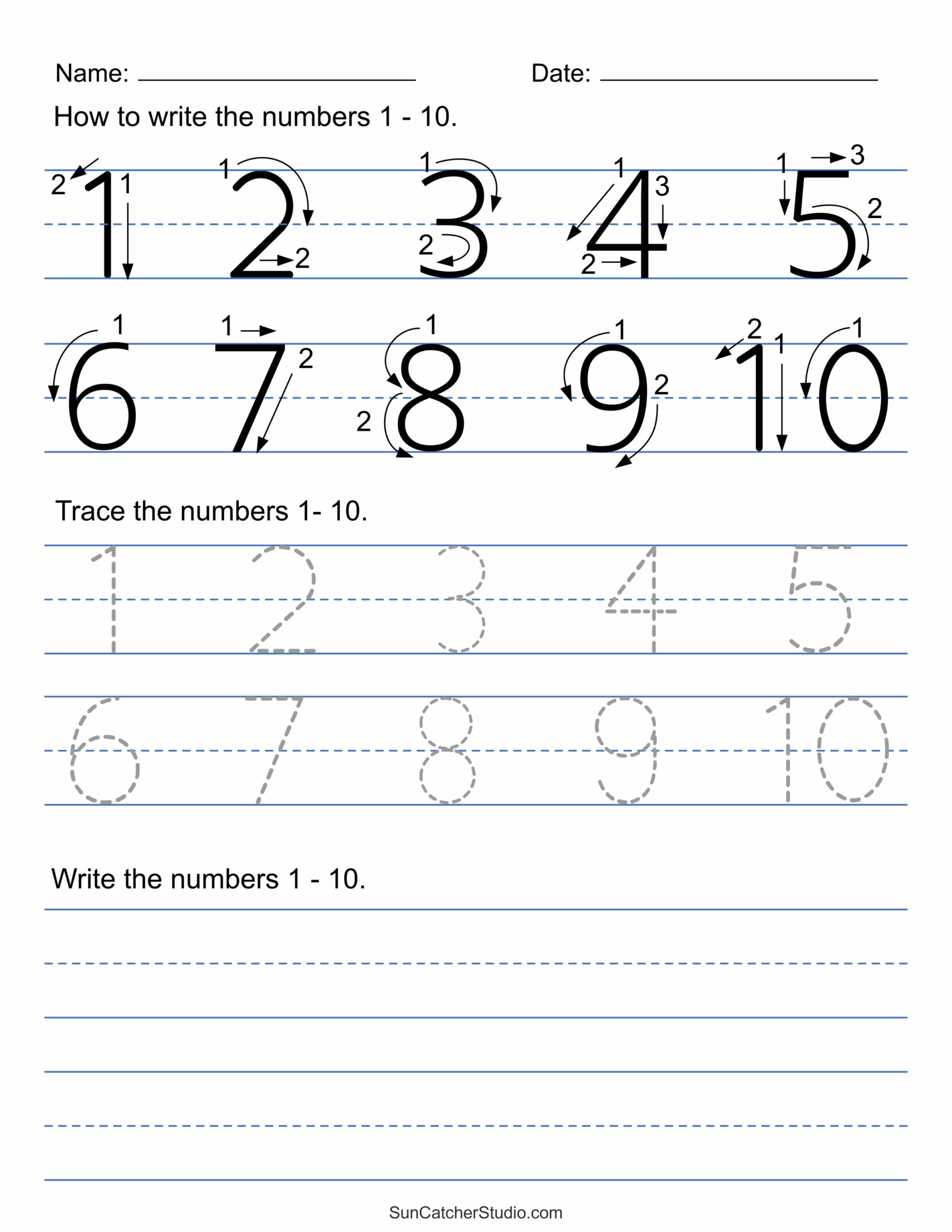 Printable Number Tracing Worksheets Pdf