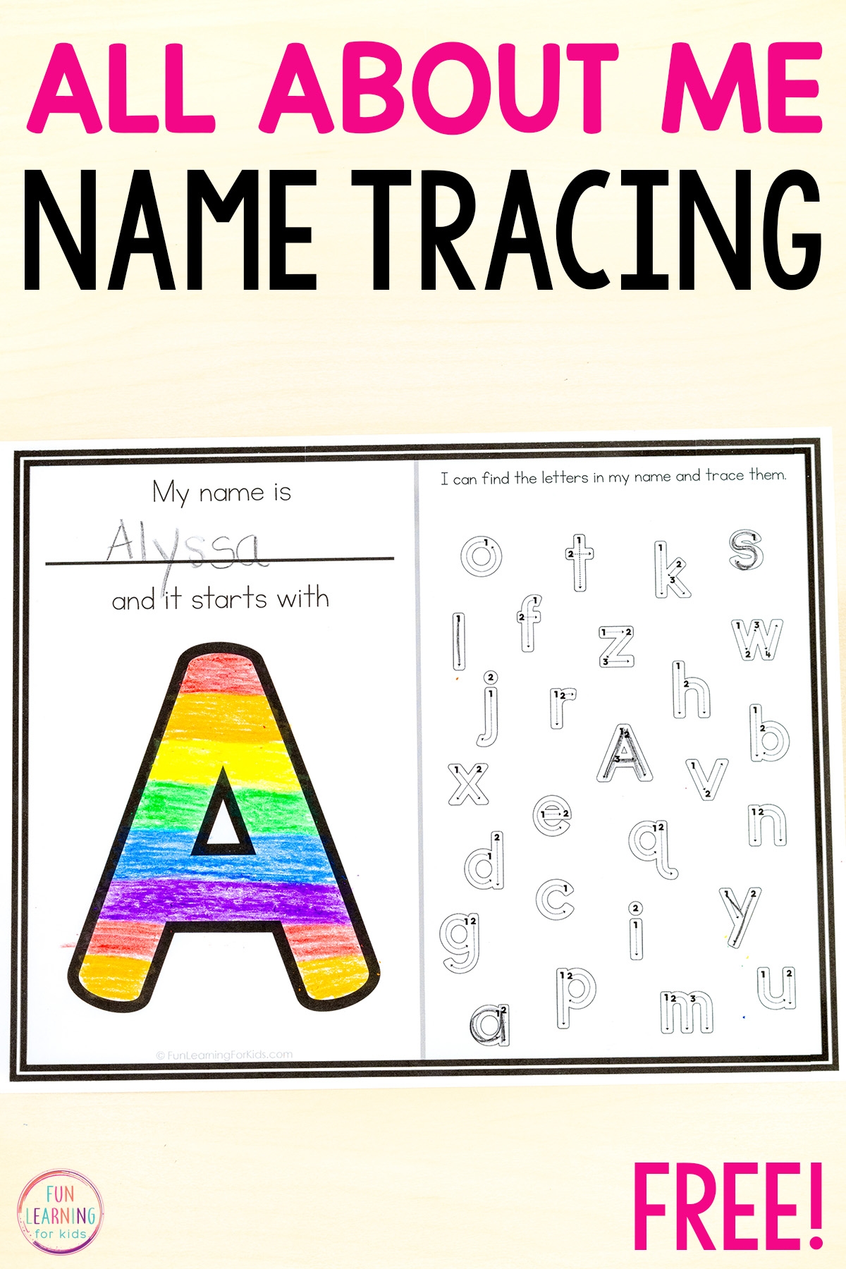 Learn To Trace Name Worksheets Printable Free