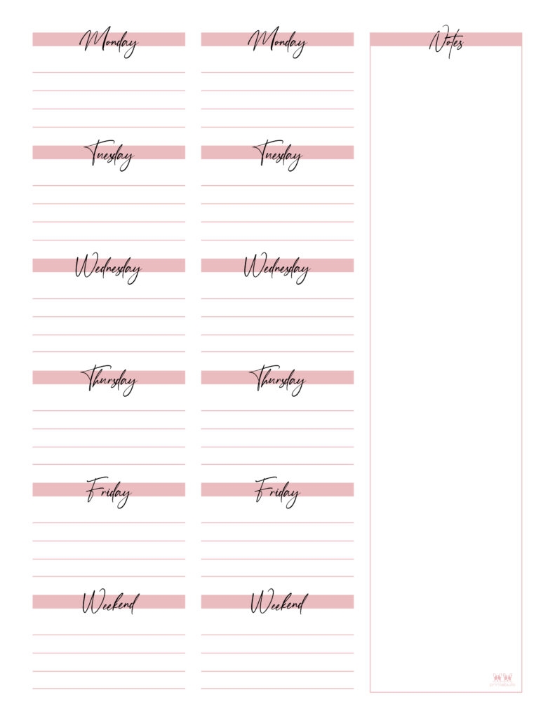 Free Printable Monday First 2 Week Calendar Template