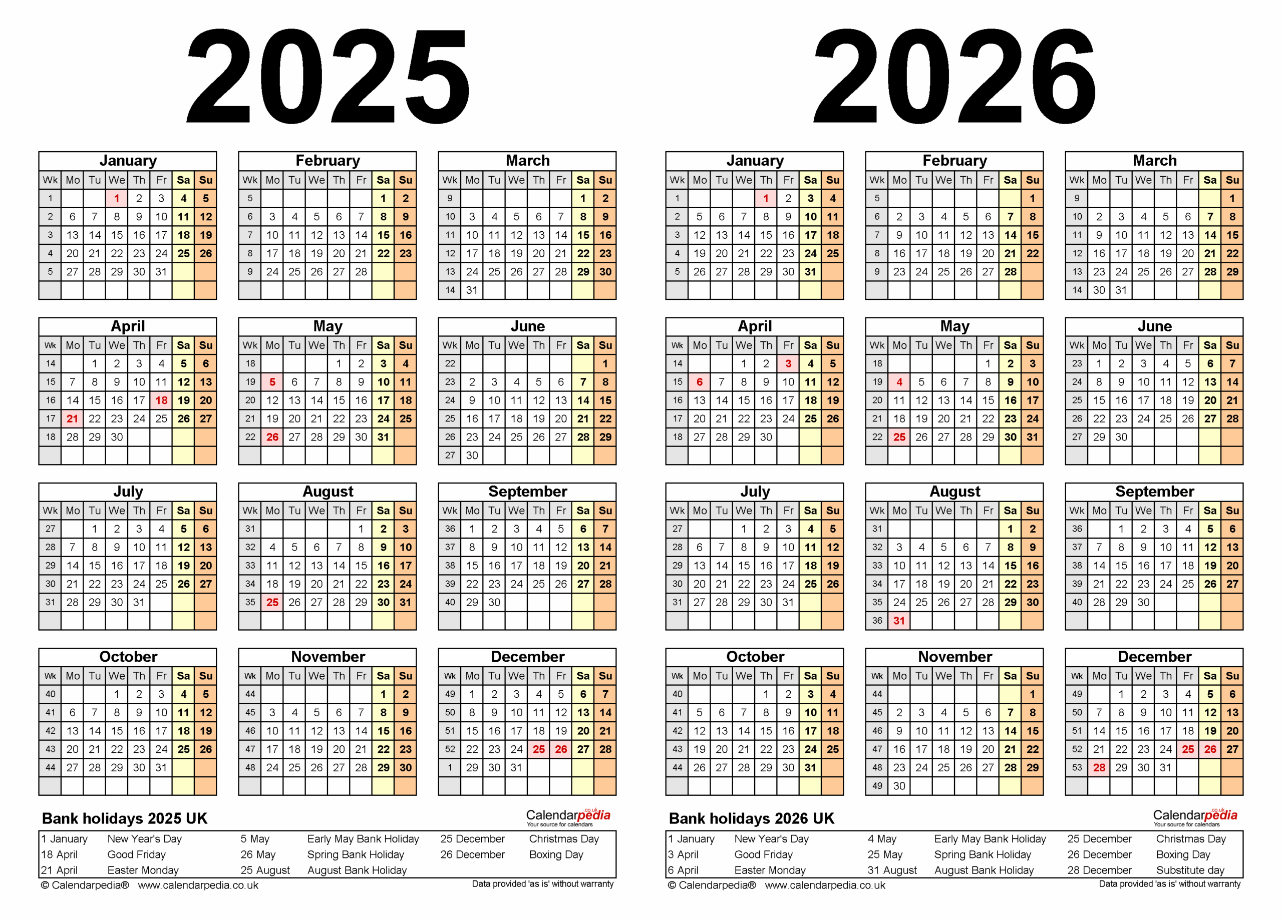 Printable Calendar 2025 And 2026