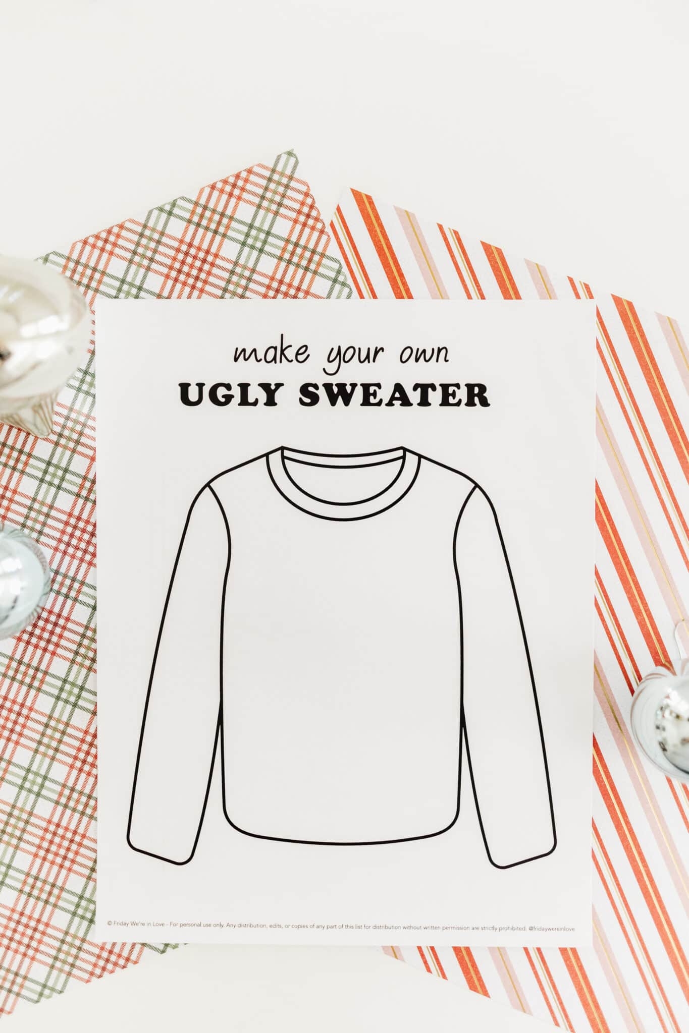 Printable Christmas Sweater Template