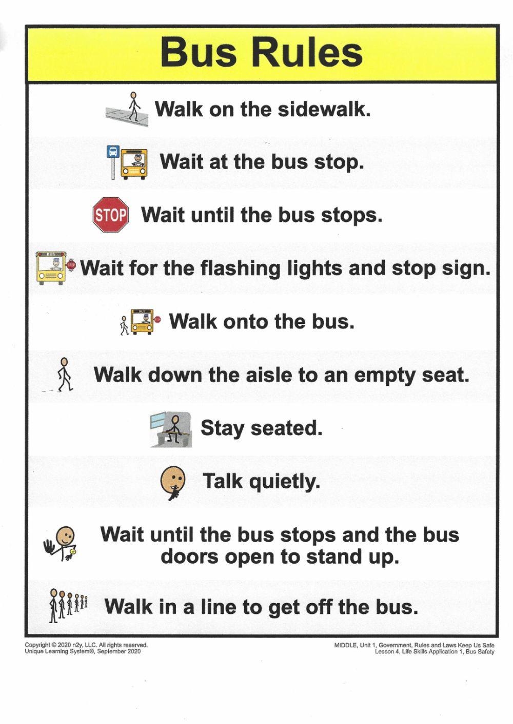 ULS Bus Safety Rules 9 28 20 Online Exercise For Live Worksheets 
