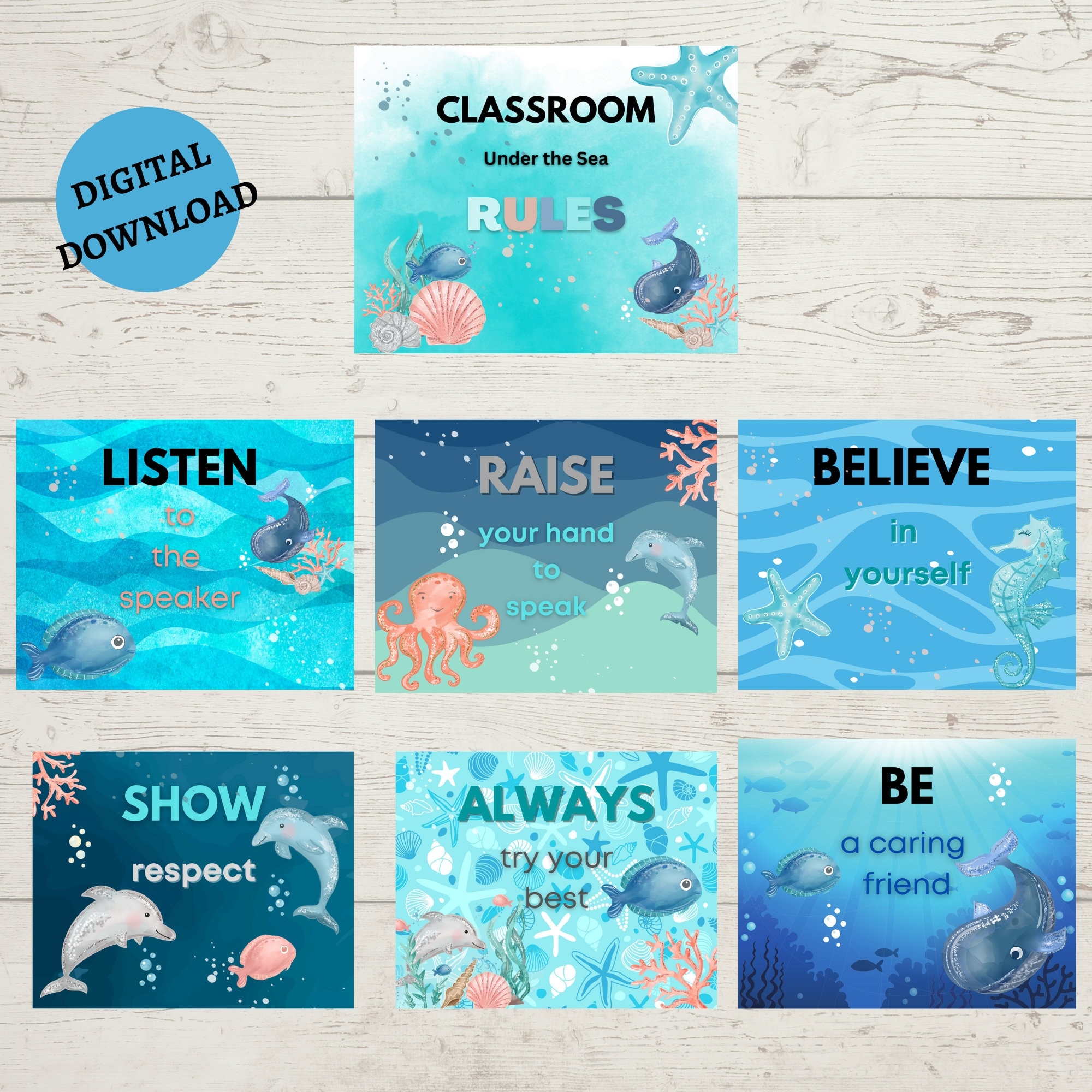 Under The Sea Classroom Rules Classroom Decor Sea Animals 