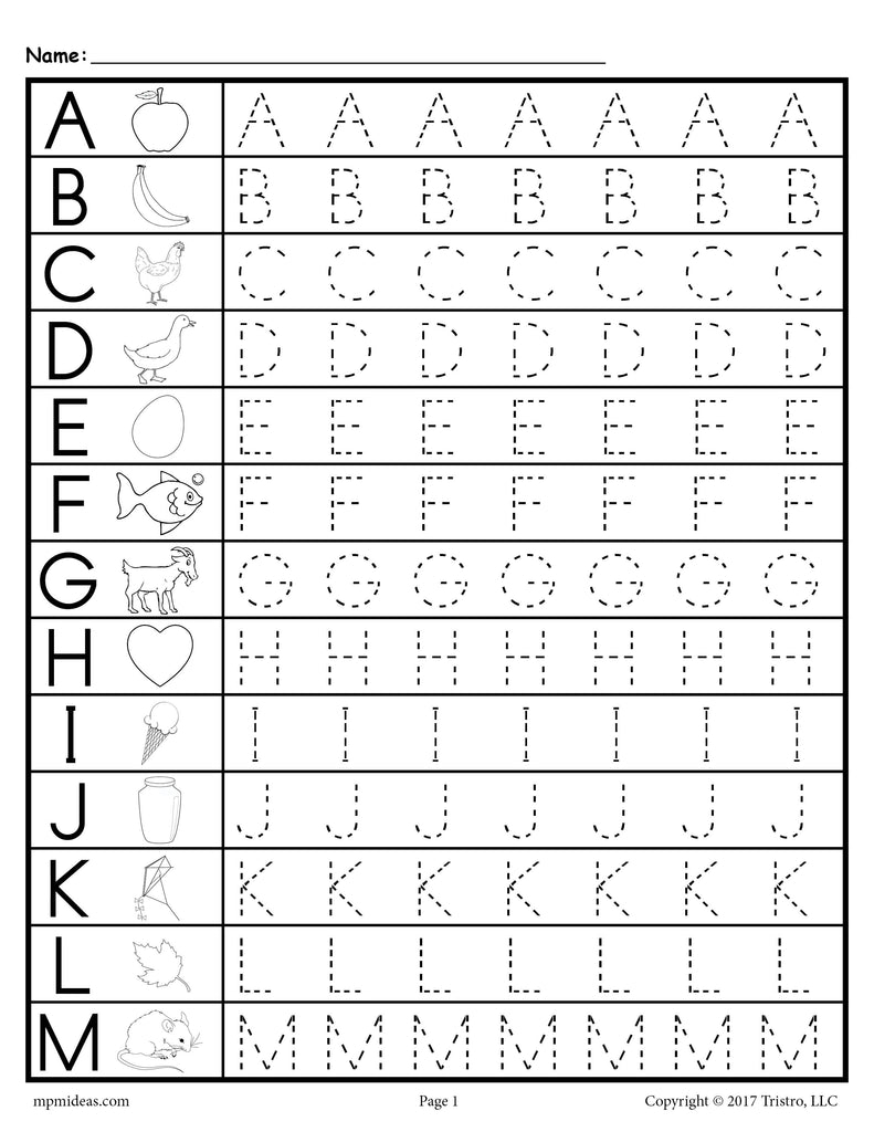 Uppercase Alphabet Letter Tracing Worksheets SupplyMe 