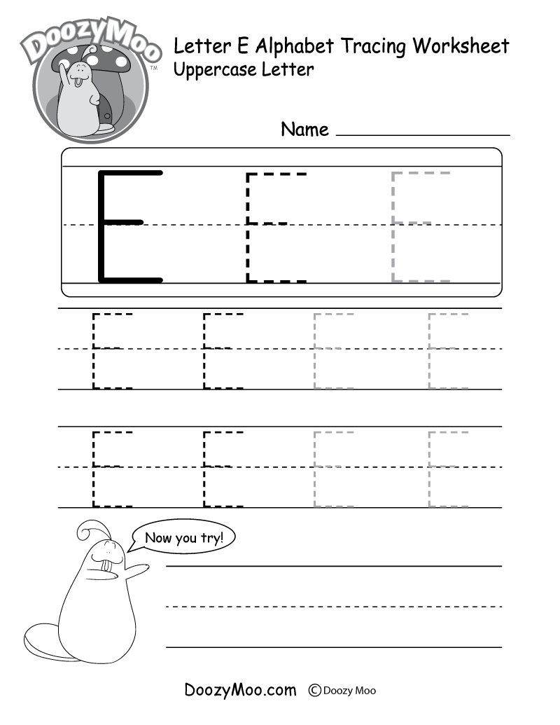 Letter E Tracing Worksheets Printable