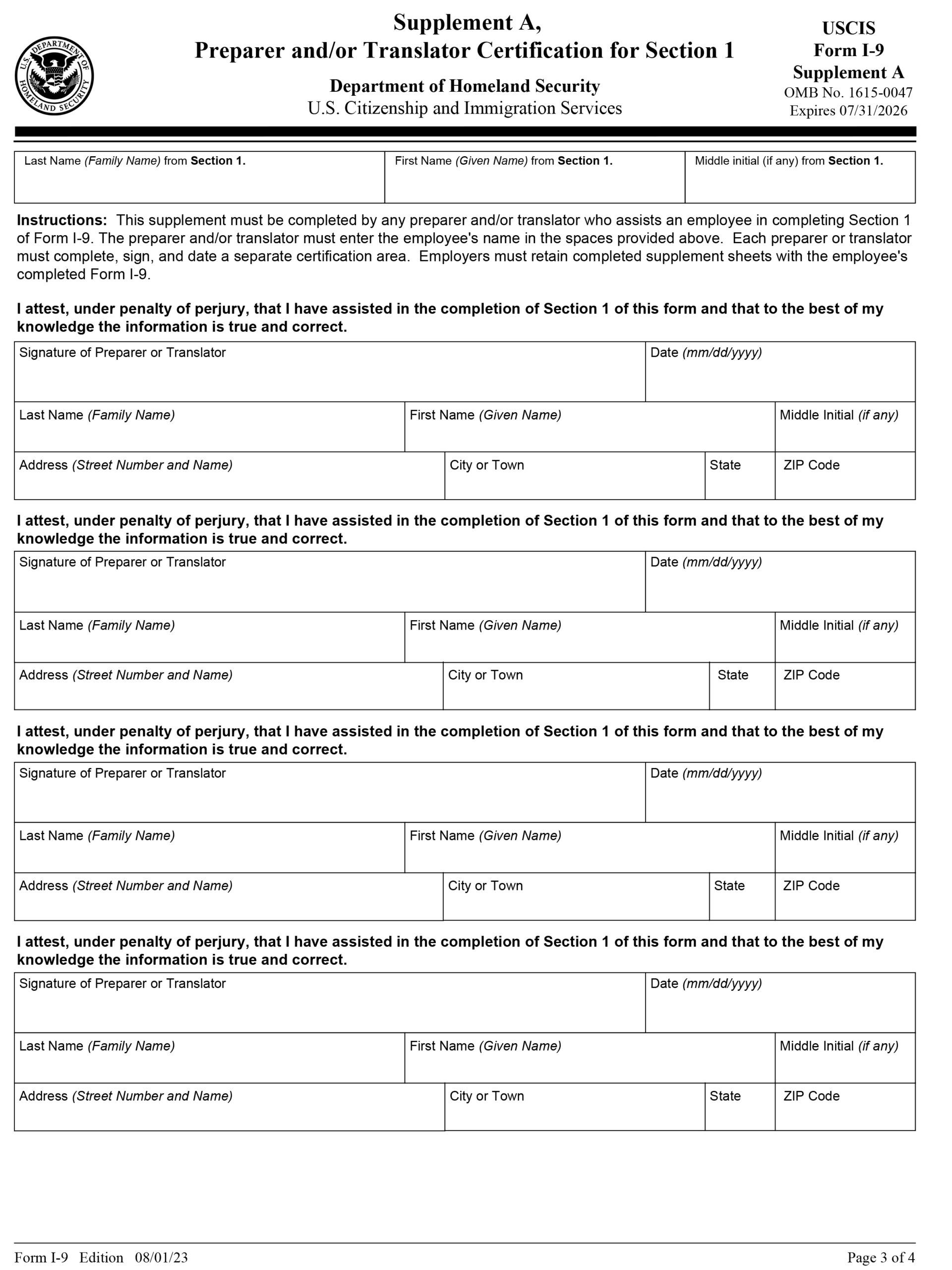 USCIS Form I 9 PRG Florida App