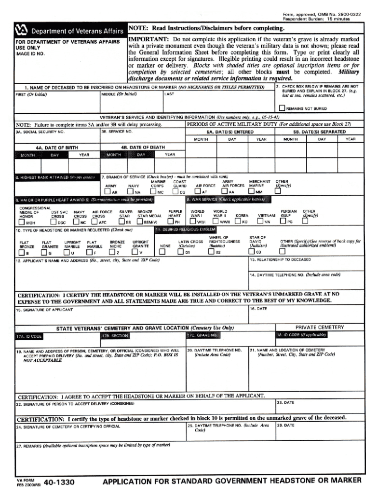 Va 1330 Fill Out amp Sign Online DocHub