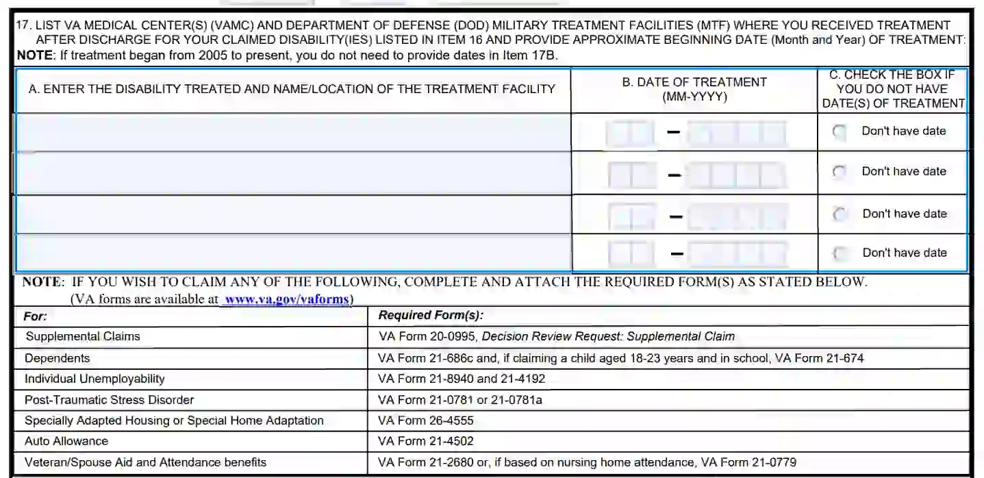 Va Form 21 526ez Printable Gov