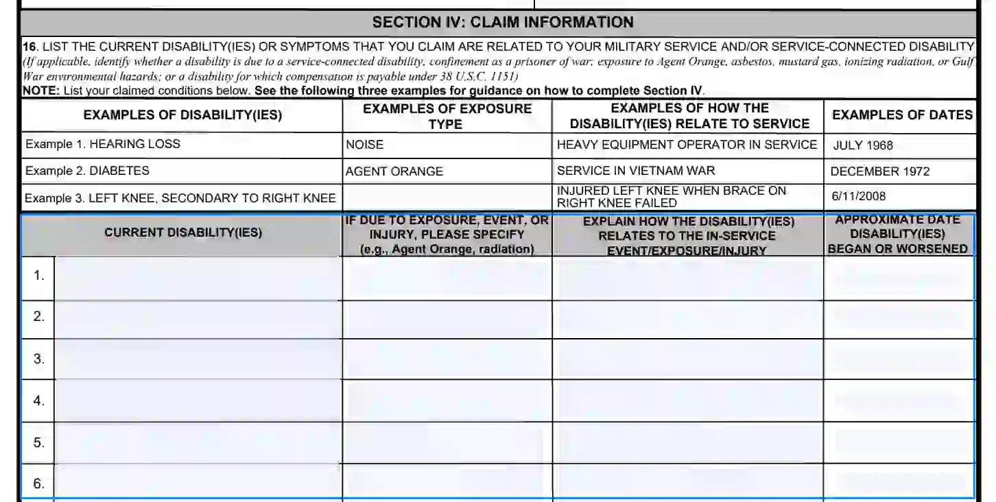 Download Va Form 21 526ez Printable