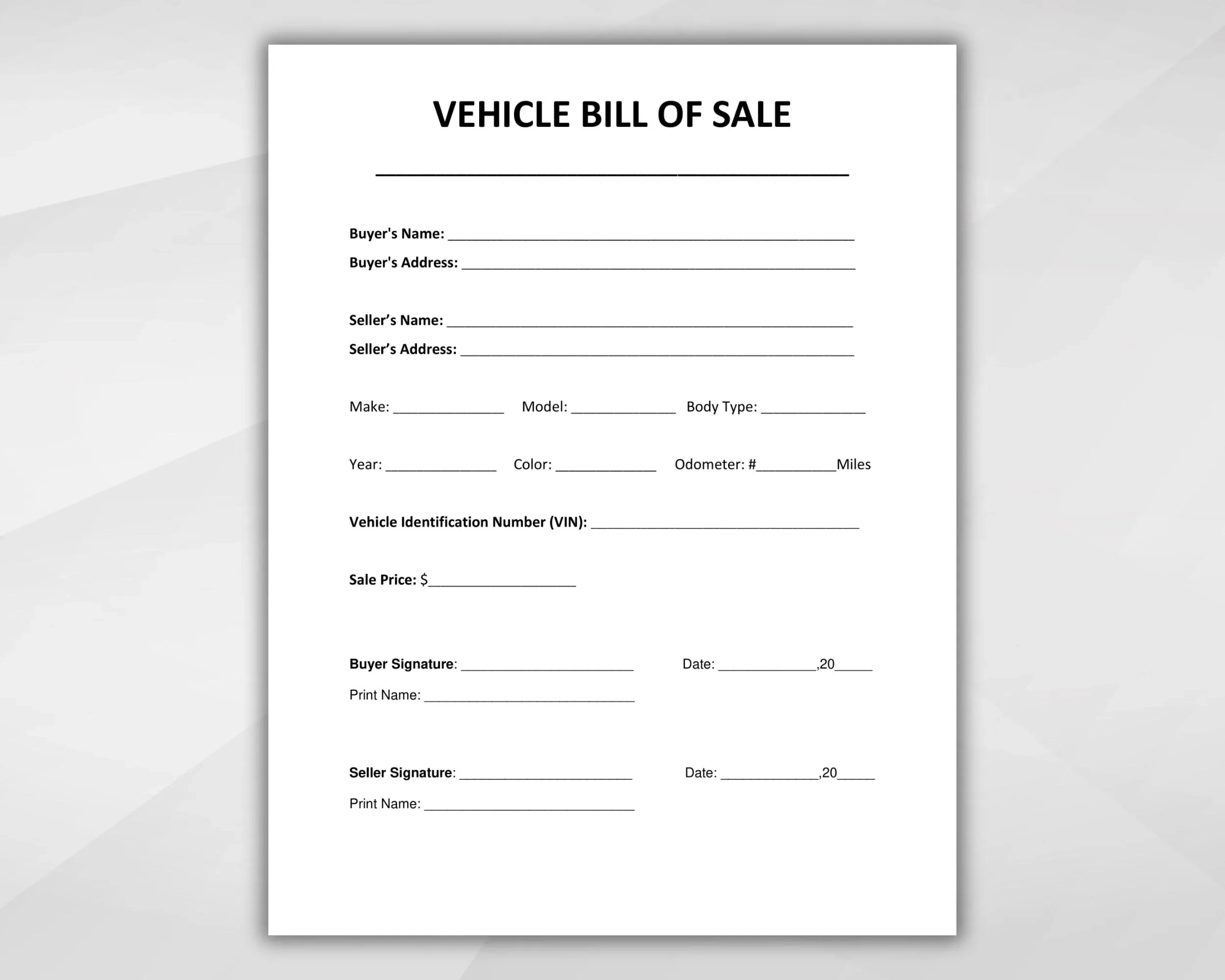 Vehicle Bill Of Sale Printable Motor Vehicle Sale Contract Vehicle Bill Of Sale Printable Motor Vehicle Sale Contract
