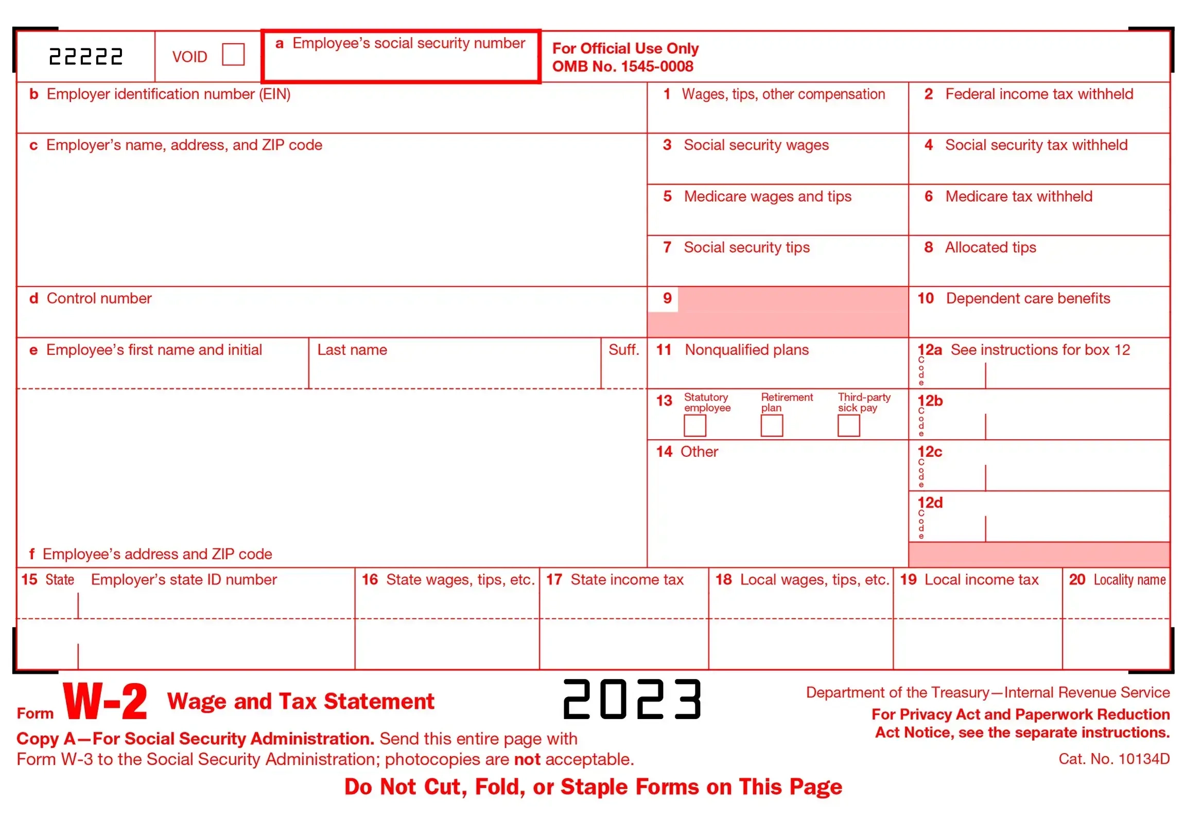W 2 Form 2023 Generate Fillable W2s Easily With Stub Creator