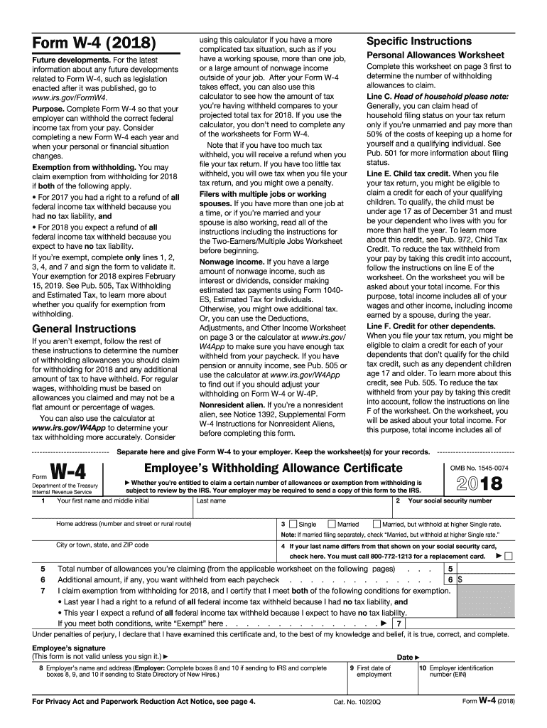 W 4 Form 2024 Printable Fill Out amp Sign Online DocHub
