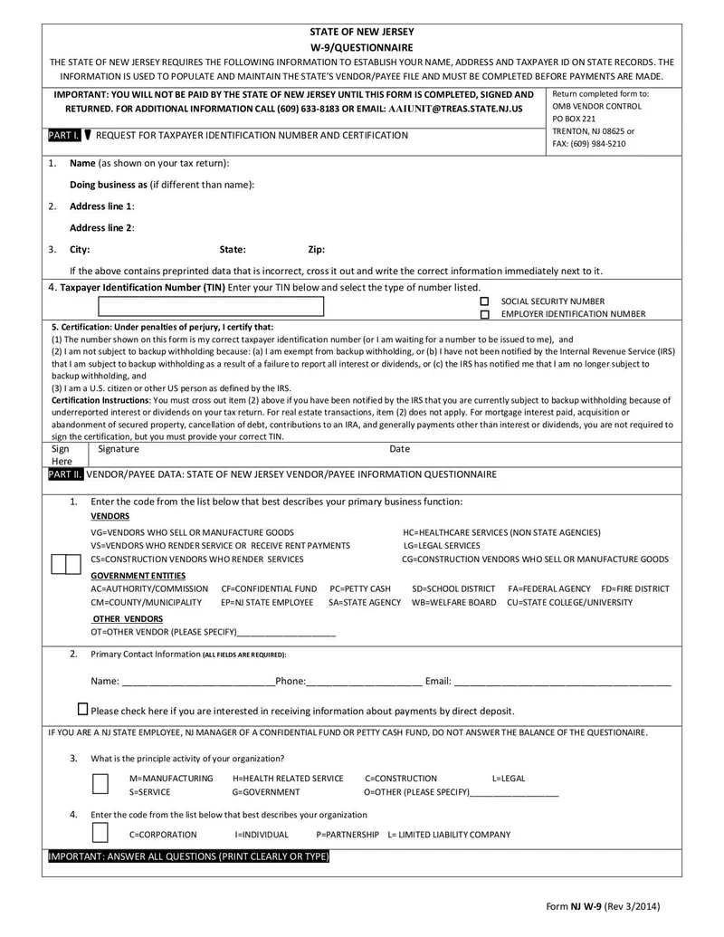 Irs Form W 9 Printable 2020
