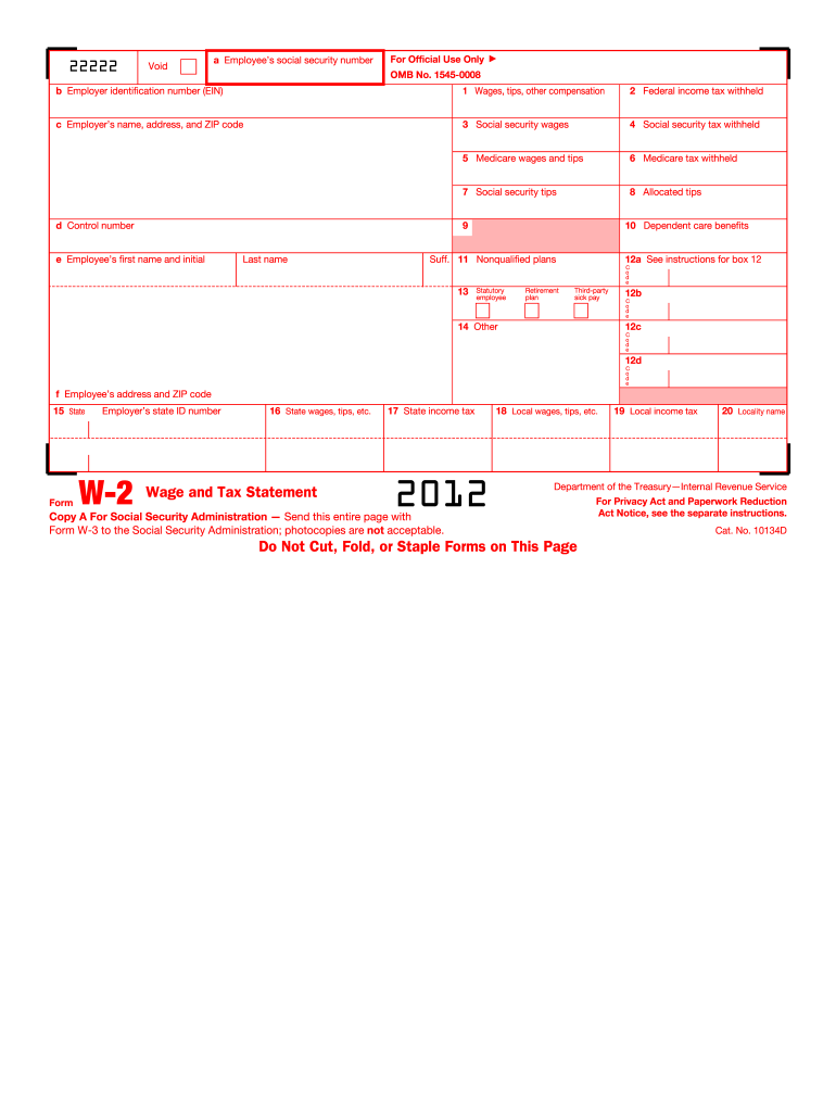 W2 Printable Form 2023 Online