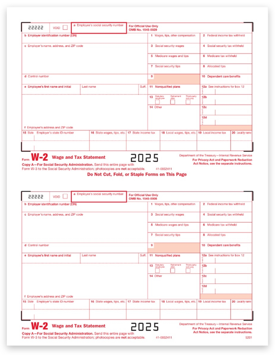 W2 Printable Form 2020 Copy