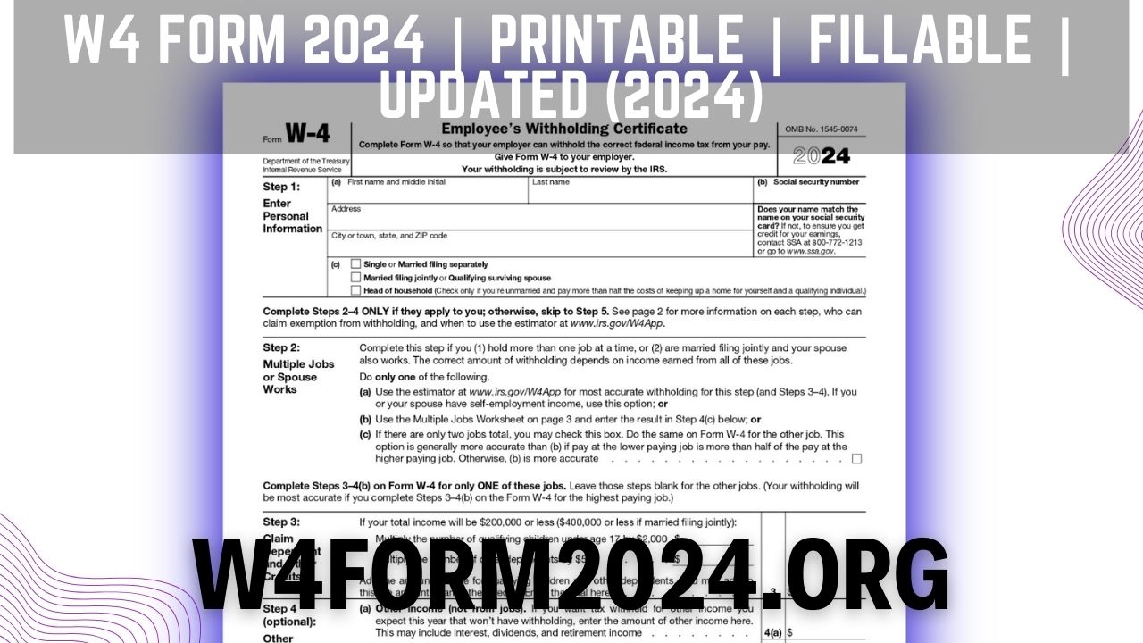 Printable 2024 W-4 Form