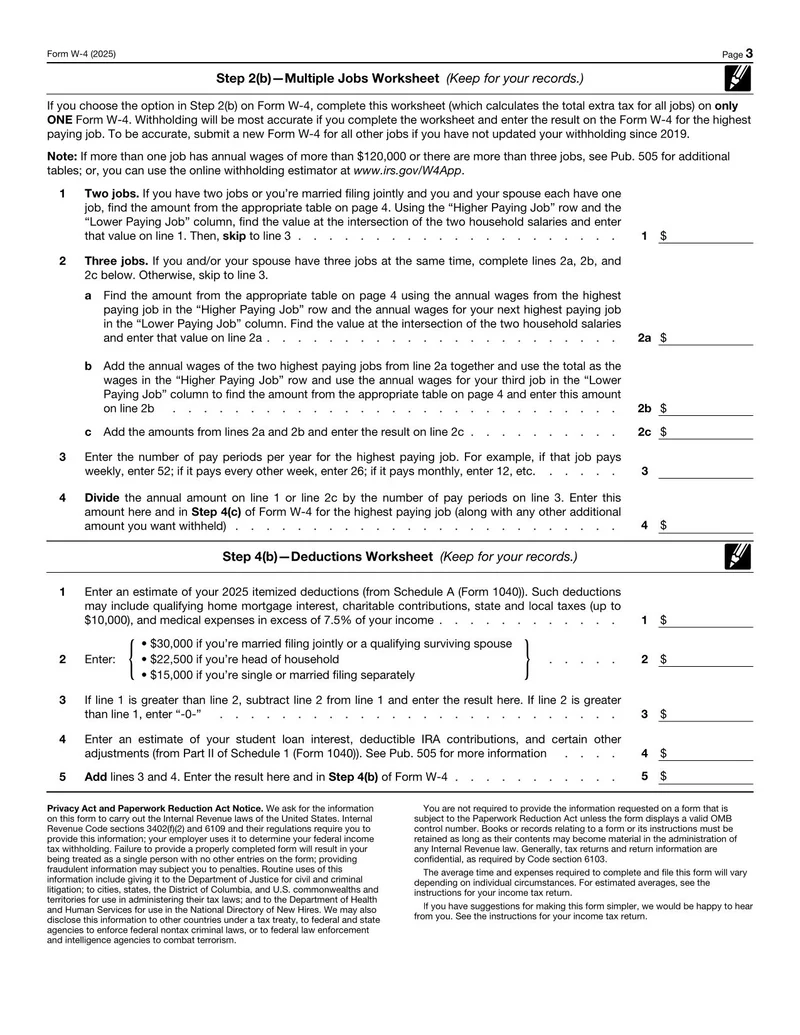 W4 Form 2025 Fill And Sign Online With Lumin