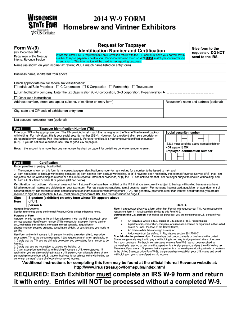 Irs W9 Form 2025 Fillable